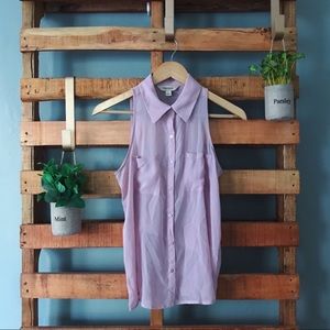 NWOT Sheer Sleeveless Blouse in Orchid Pink | Size S